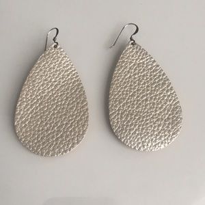 Nickel & Suede Champagne Leather Earrings
